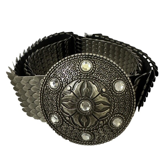 Medallion Belt Women’s Metal Vintage’s 90s Elastic Segmented inch Embellished